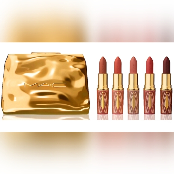 MAC 6-Pc. Gold Case MATTE IPSTICK SET, Make up 100% AUTHENTIC Full Size - Picture 6 of 6